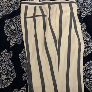 straight leg cream and gray, pants with a  cuff😃